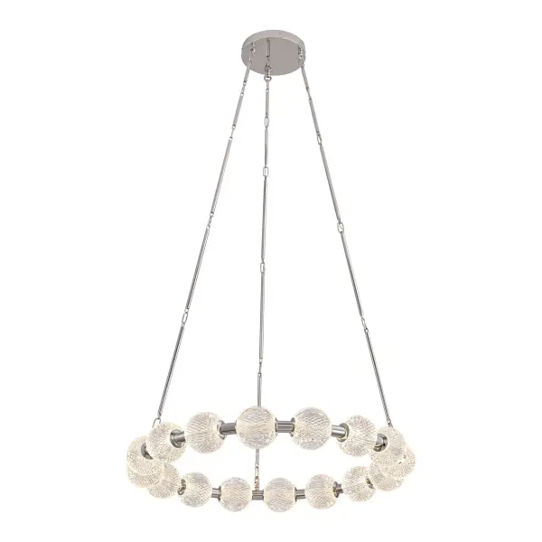Luxurious Beaded Glass Chandelier with Warm LED Illumination - Image 1