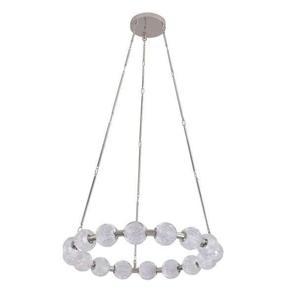 Luxurious Beaded Glass Chandelier with Warm LED Illumination - Image 5