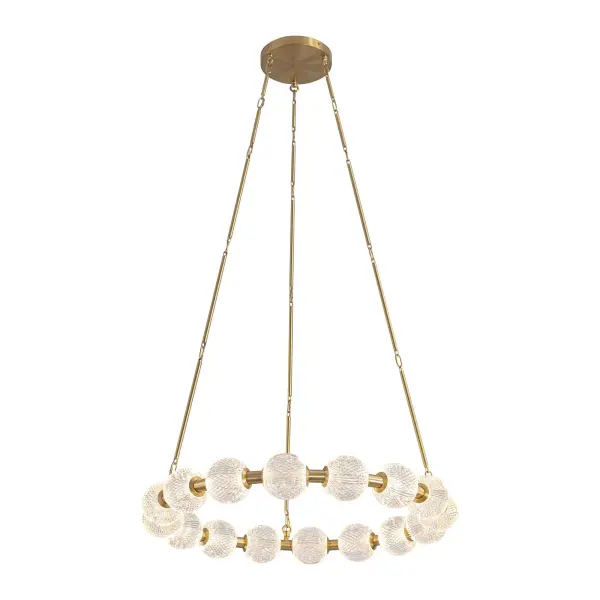 Luxurious Beaded Glass Chandelier with Warm LED Illumination - Image 7