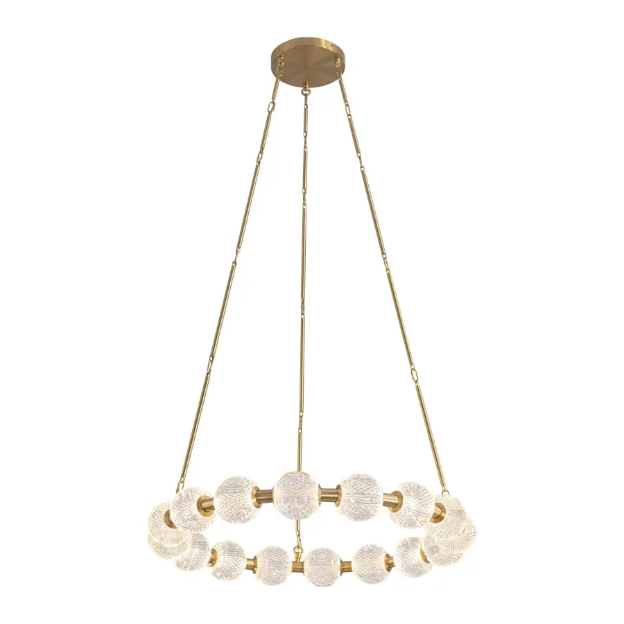 Luxurious Beaded Glass Chandelier with Warm LED Illumination - Image 7