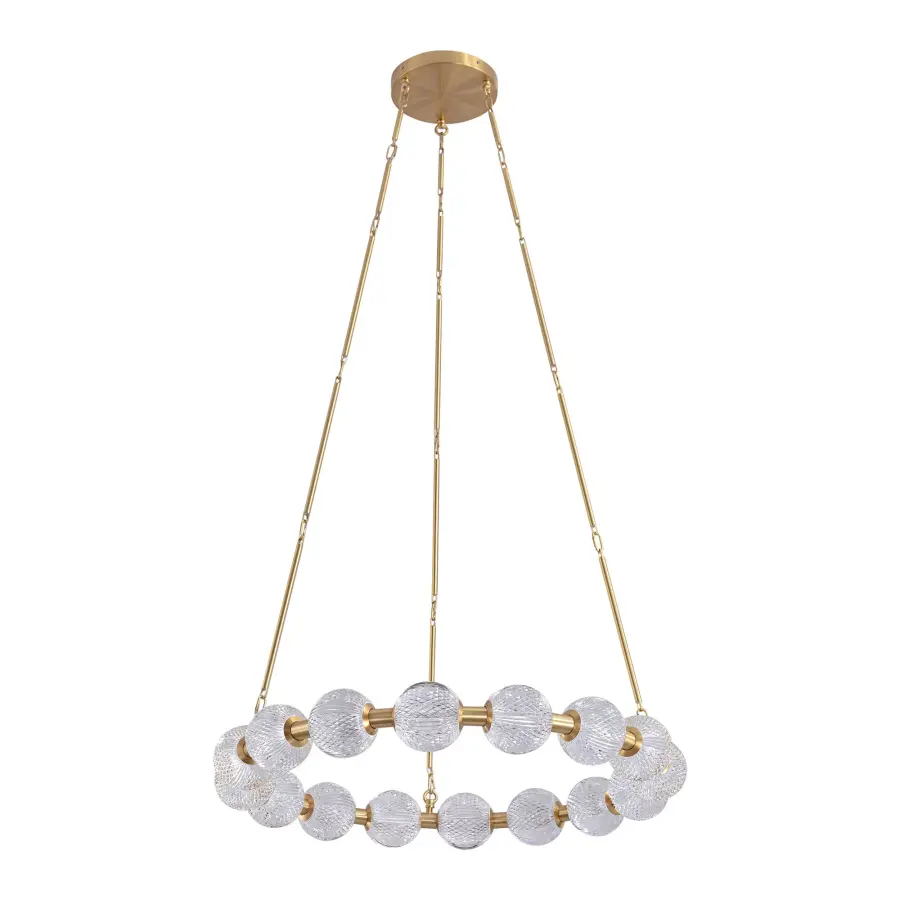 Luxurious Beaded Glass Chandelier with Warm LED Illumination - Image 8
