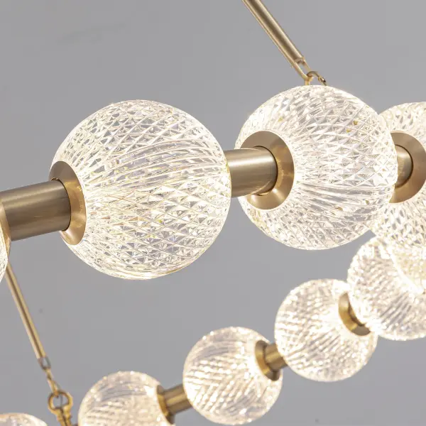 Luxurious Beaded Glass Chandelier with Warm LED Illumination - Image 9