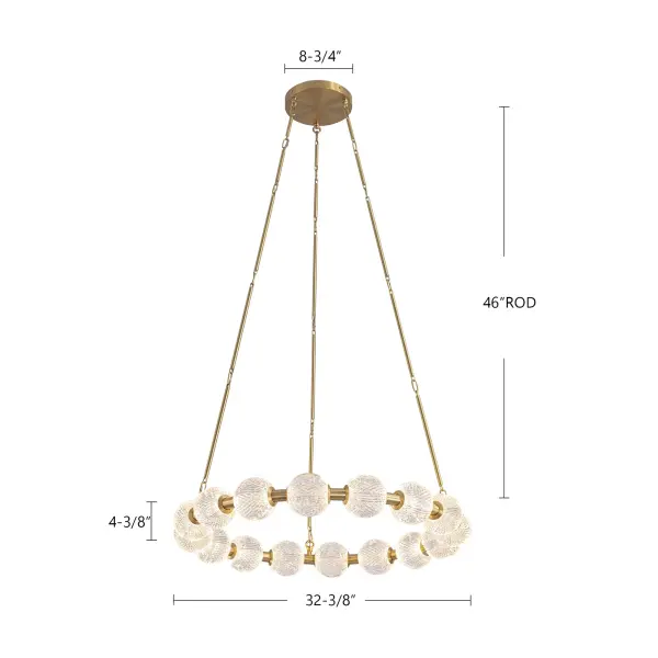 Luxurious Beaded Glass Chandelier with Warm LED Illumination - Image 10