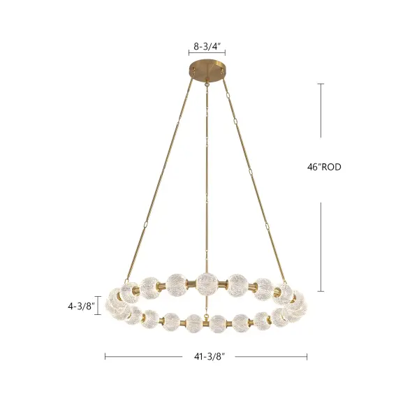 Luxurious Beaded Glass Chandelier with Warm LED Illumination - Image 11