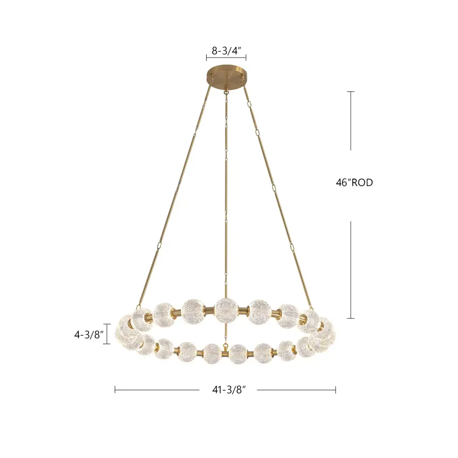 Luxurious Beaded Glass Chandelier with Warm LED Illumination - Image 11