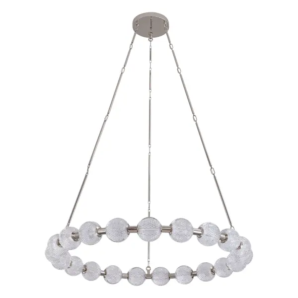 Luxurious Beaded Glass Chandelier with Warm LED Illumination - Image 6