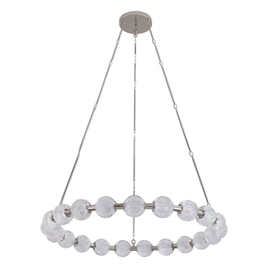 Luxurious Beaded Glass Chandelier with Warm LED Illumination - Image 6