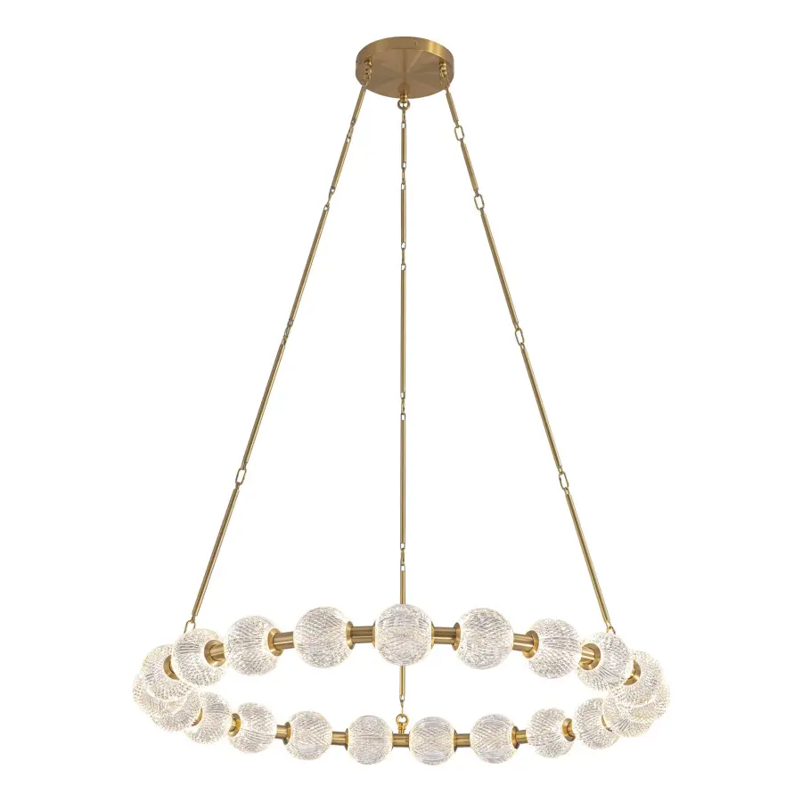 Luxurious Beaded Glass Chandelier with Warm LED Illumination - Image 8
