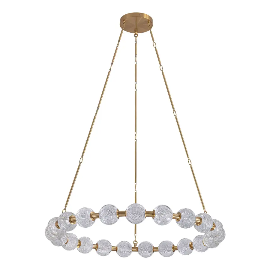 Luxurious Beaded Glass Chandelier with Warm LED Illumination - Image 9
