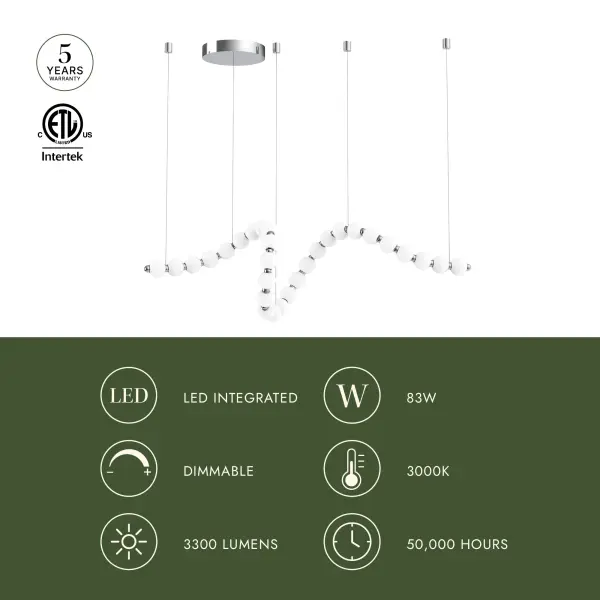 Akoya 29-Light Chandelier in Polished Chrome - Image 6