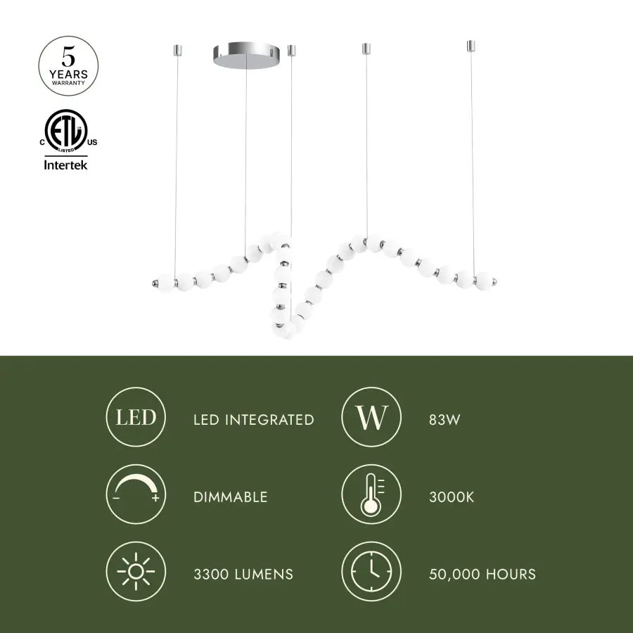 Akoya 29-Light Chandelier in Polished Chrome - Image 6