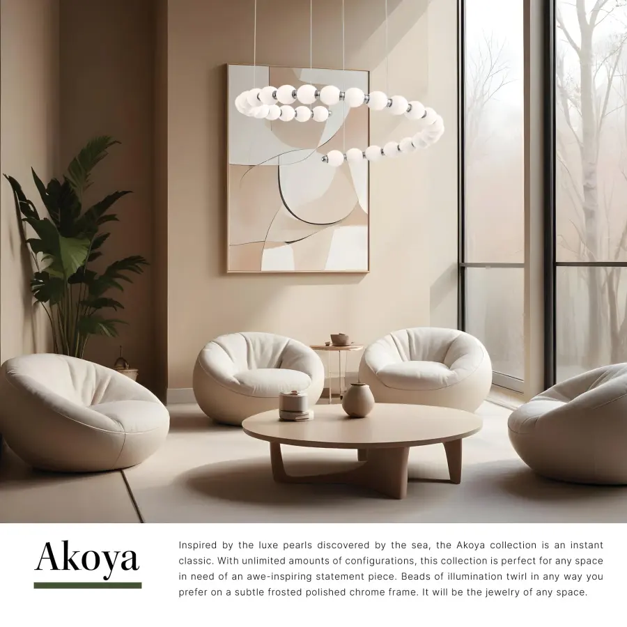 Akoya 29-Light Chandelier in Polished Chrome - Image 8