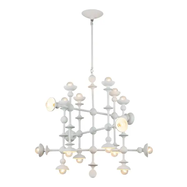 Cadence 29-Inch Chandelier in Aged White - Image 1