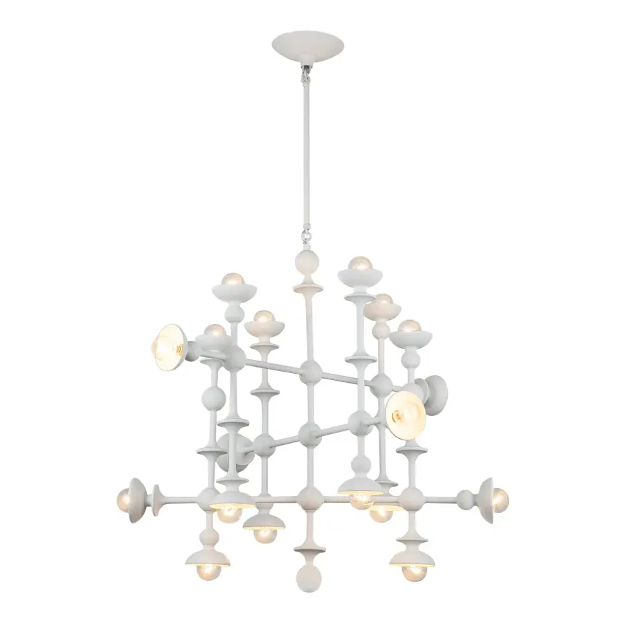 Cadence 29-Inch Chandelier in Aged White - Image 1