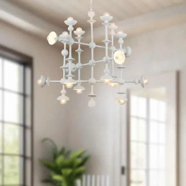 Cadence 29-Inch Chandelier in Aged White - Image 3