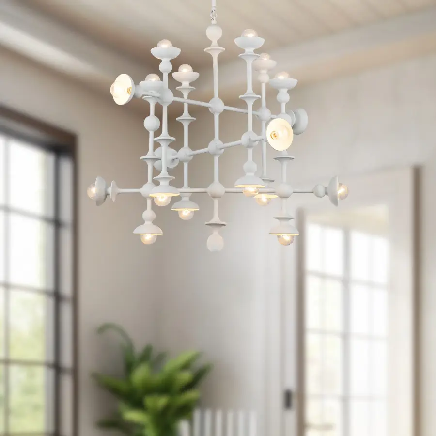 Cadence 29-Inch Chandelier in Aged White - Image 3