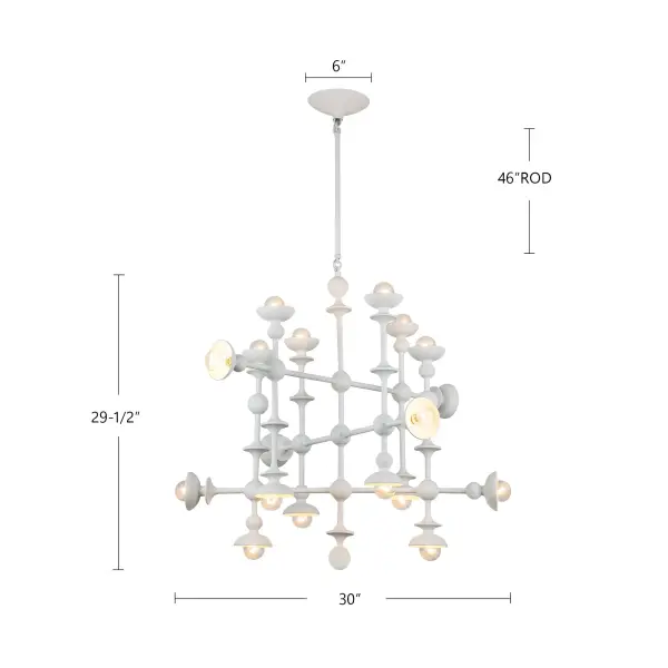 Cadence 29-Inch Chandelier in Aged White - Image 5