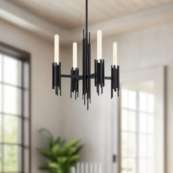 Torres 19-Inch Chandelier in Matte Black - Image 2