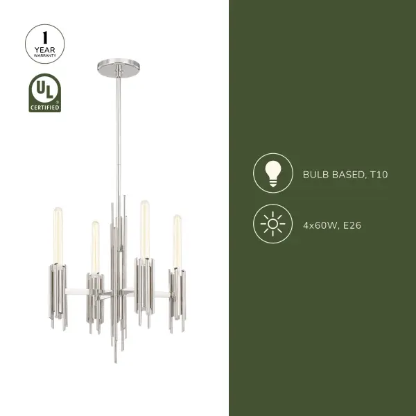 Torres 19-Inch Chandelier in Matte Black - Image 7