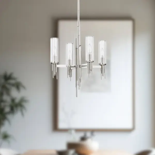 Torres 18-Inch Chandelier with Ribbed Crystal Shades - Image 4
