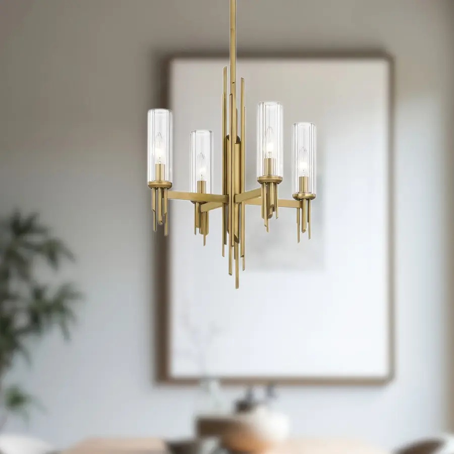 Torres 18-Inch Chandelier with Ribbed Crystal Shades - Image 5