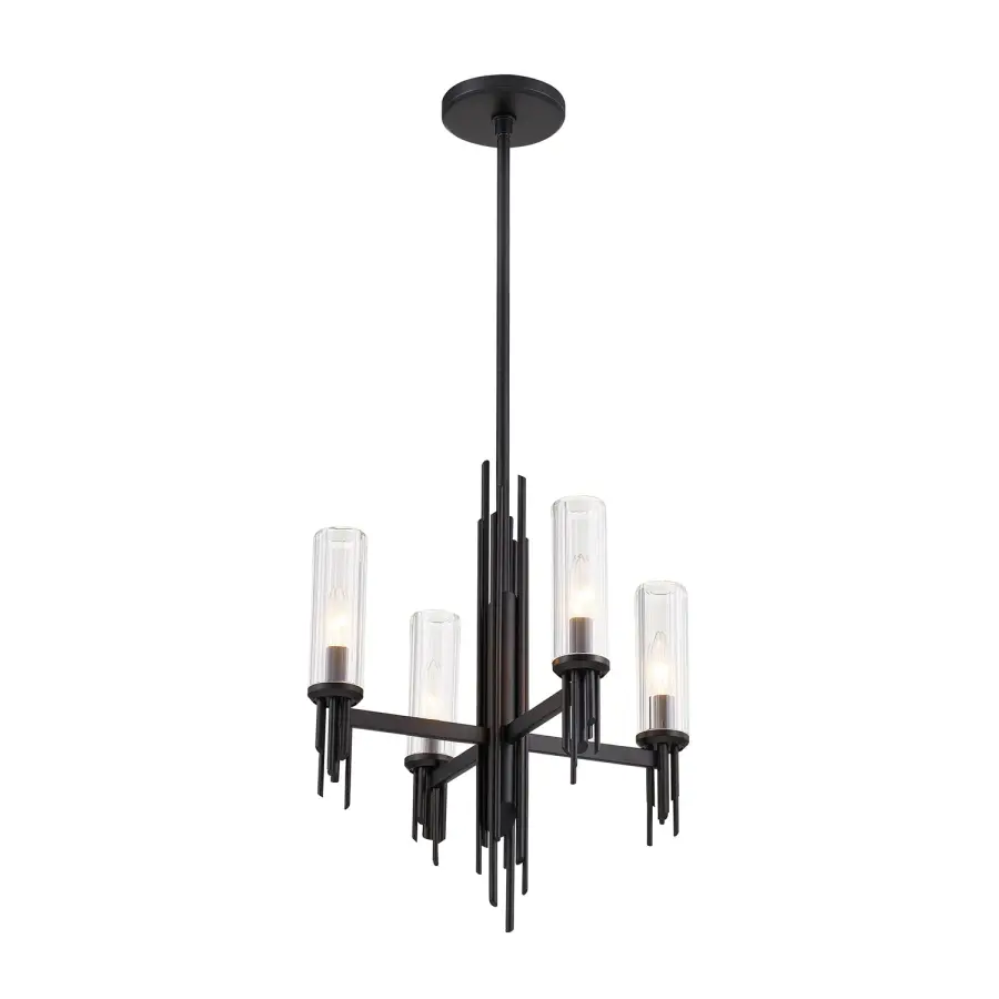 Torres 18-Inch Chandelier with Ribbed Crystal Shades - Image 6