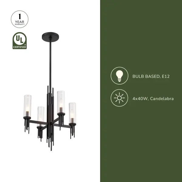 Torres 18-Inch Chandelier with Ribbed Crystal Shades - Image 8