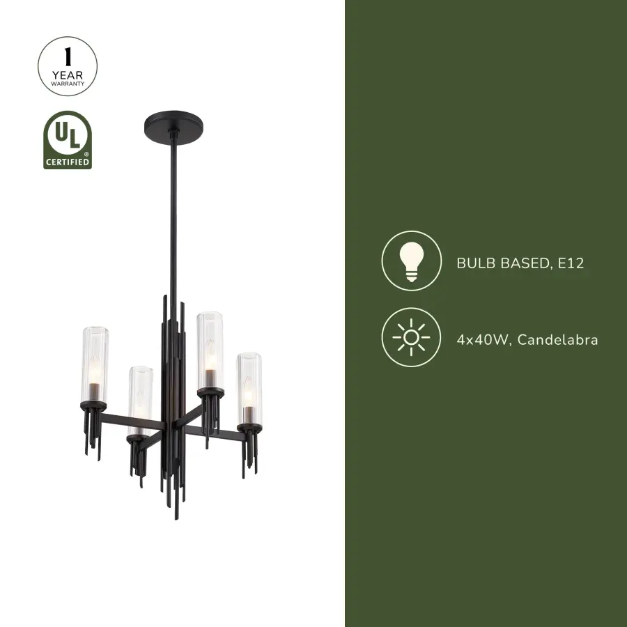Torres 18-Inch Chandelier with Ribbed Crystal Shades - Image 8
