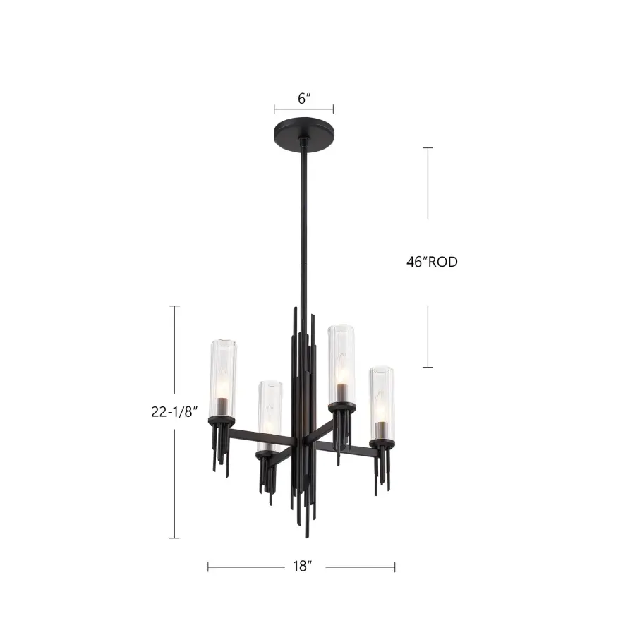 Torres 18-Inch Chandelier with Ribbed Crystal Shades - Image 10