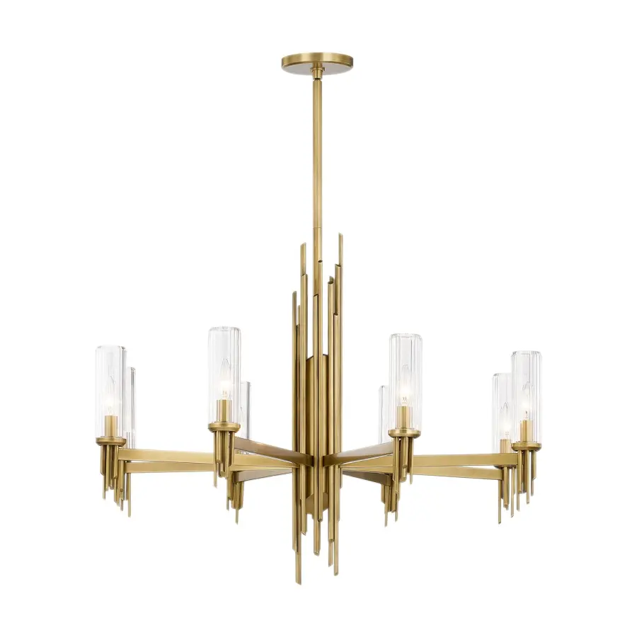 Torres 36-Inch Chandelier with Ribbed Crystal Shades - Image 5