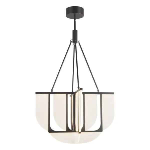 The Anders Chandelier masterfully blends Art Deco-inspired structure with cutting-edge light guide technology, creating a unique transitional piece. Its 29-inch scale and warm 2700K integrated LED make it perfect for dining rooms and living spaces.