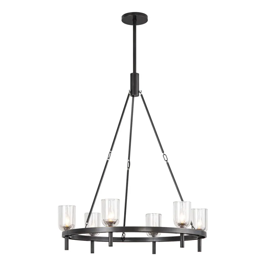 Lucian 32-Inch Chandelier in Polished Nickel with Alabaster - Image 13