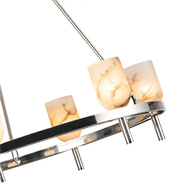 Lucian 32-Inch Chandelier in Polished Nickel with Alabaster - Image 16