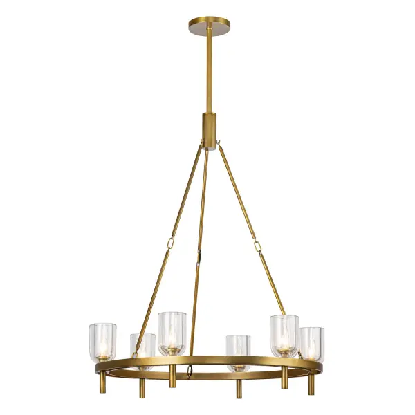 Lucian 32-Inch Chandelier in Polished Nickel with Alabaster - Image 9