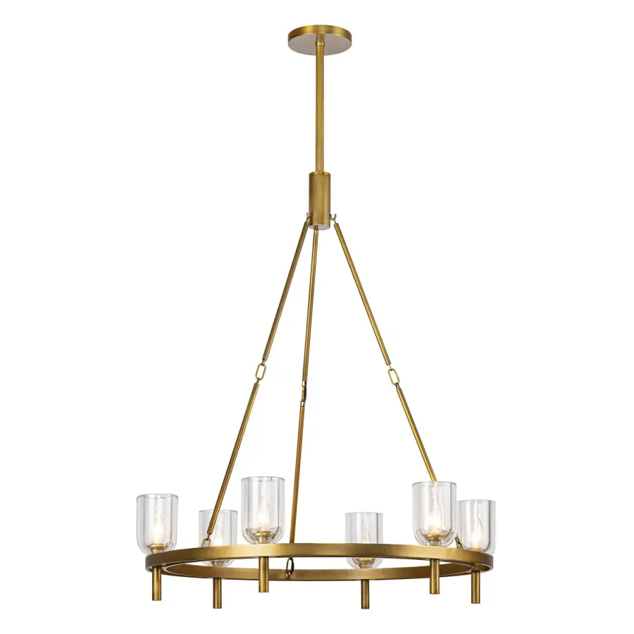 Lucian 32-Inch Chandelier in Polished Nickel with Alabaster - Image 9