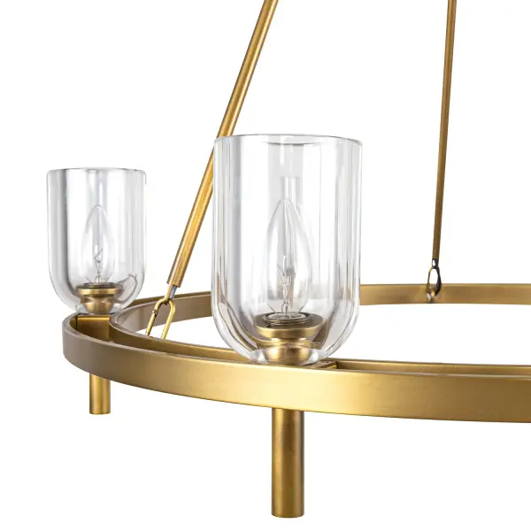 Lucian 32-Inch Chandelier in Polished Nickel with Alabaster - Image 10