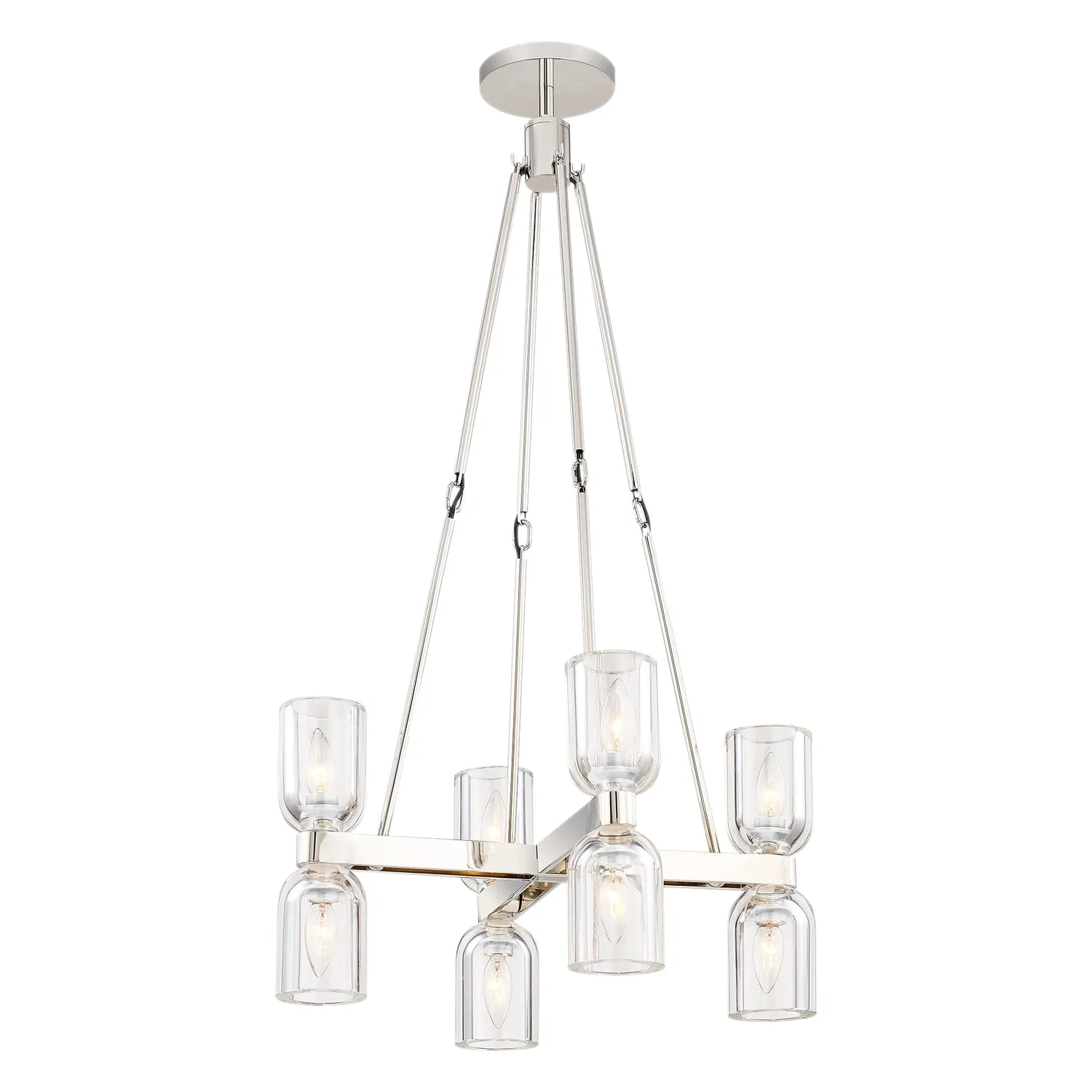 Lucian 22-Inch Chandelier in Polished Nickel with Alabaster