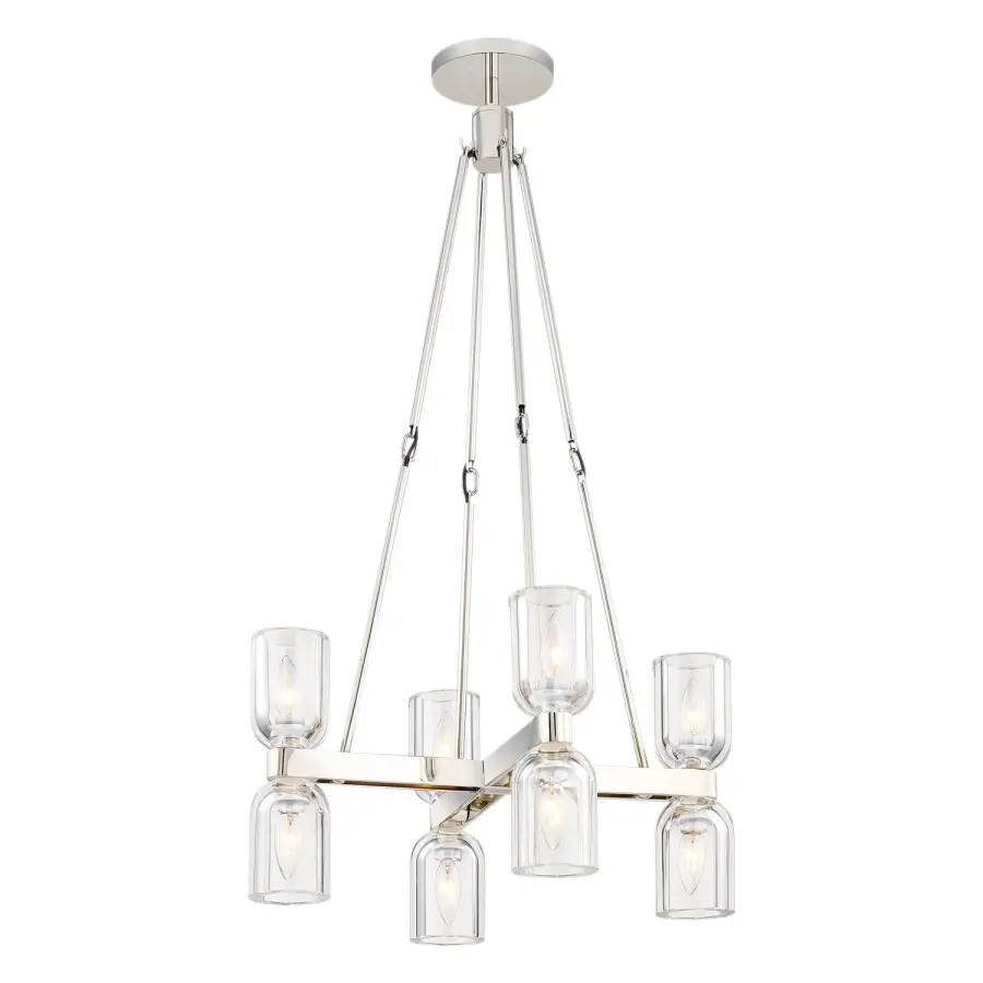 Lucian 22-Inch Chandelier in Polished Nickel with Alabaster - Image 1