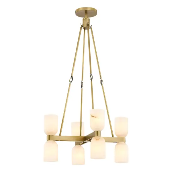 Lucian 22-Inch Chandelier in Polished Nickel with Alabaster - Image 14