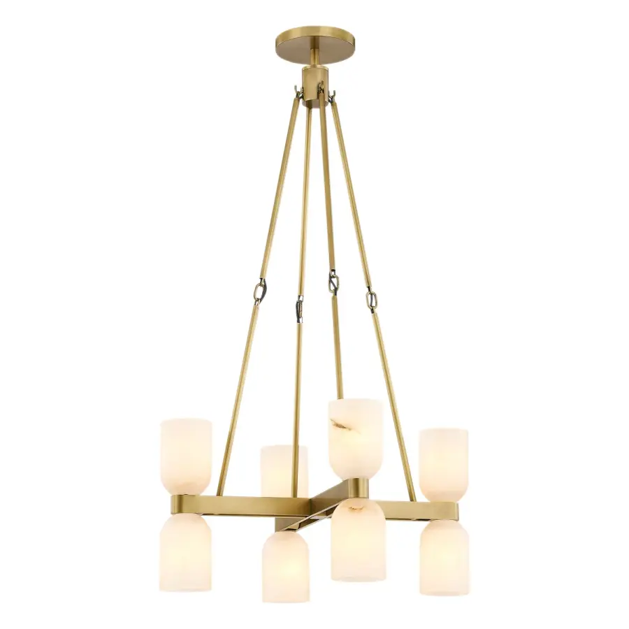 Lucian 22-Inch Chandelier in Polished Nickel with Alabaster - Image 14