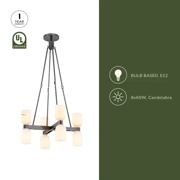Lucian 22-Inch Chandelier in Polished Nickel with Alabaster - Image 16