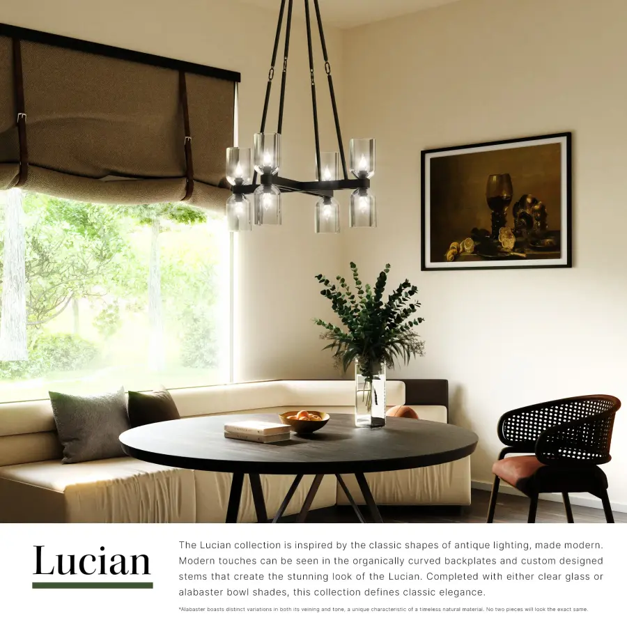 Lucian 22-Inch Chandelier in Polished Nickel with Alabaster - Image 17