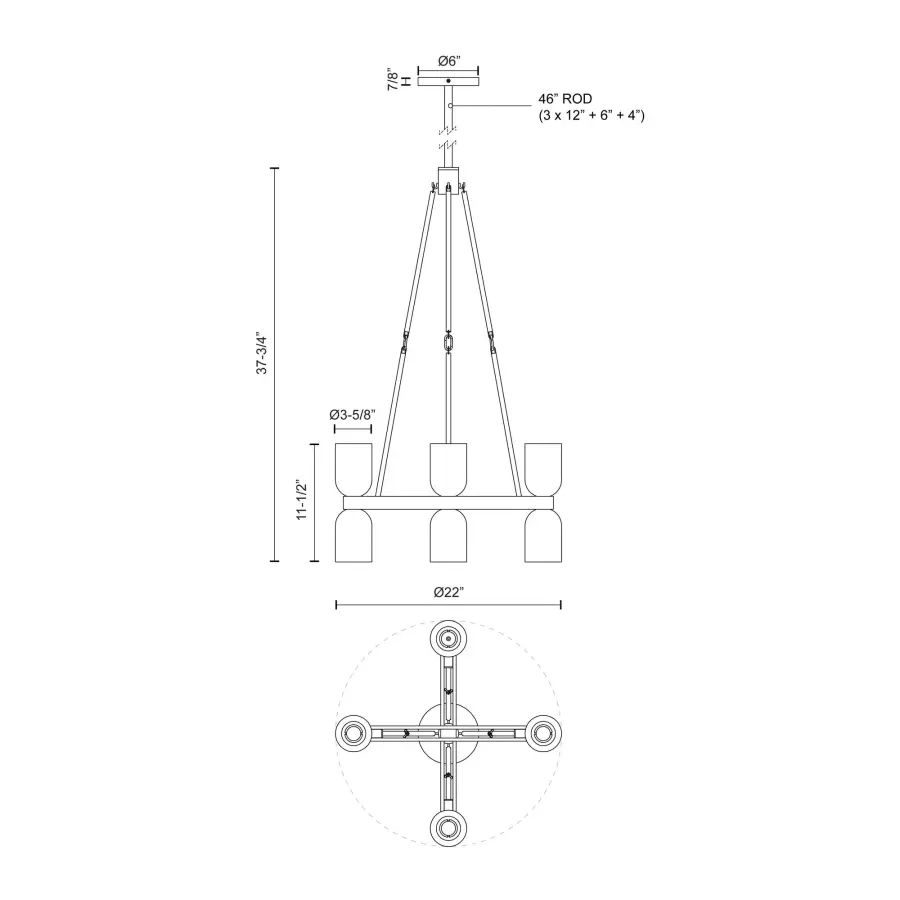 Lucian 22-Inch Chandelier in Polished Nickel with Alabaster - Image 19