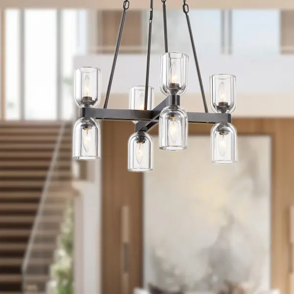 Lucian 22-Inch Chandelier in Polished Nickel with Alabaster - Image 7
