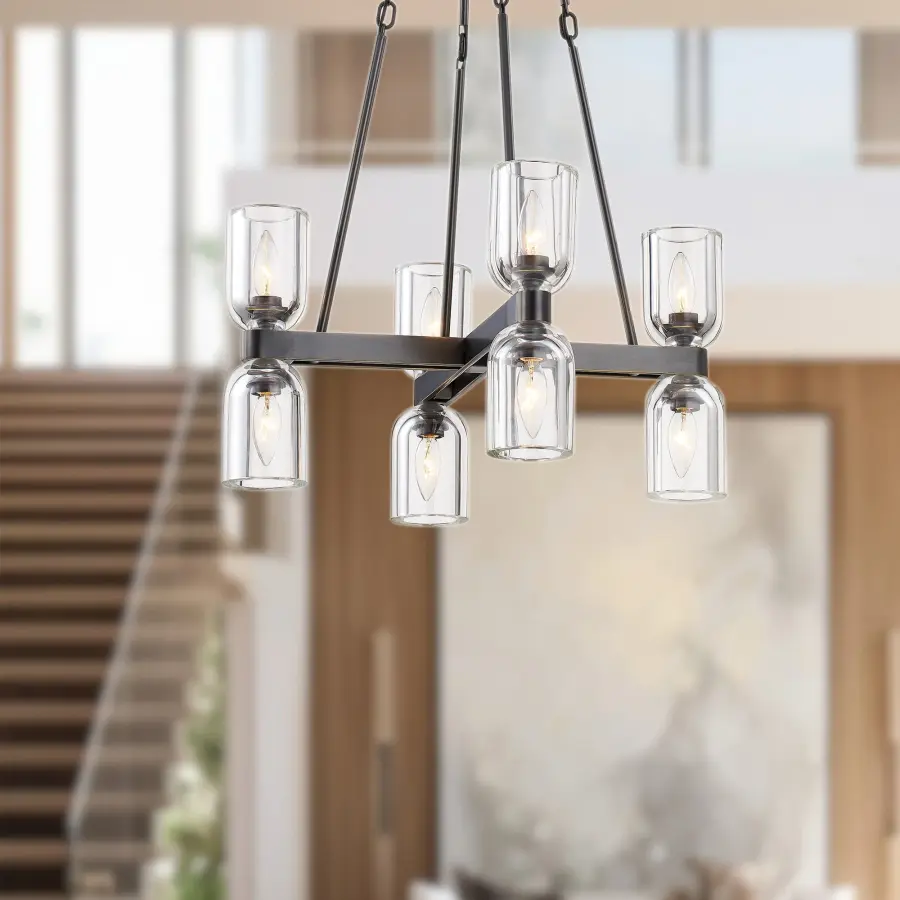 Lucian 22-Inch Chandelier in Polished Nickel with Alabaster - Image 7