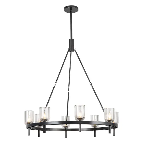 Lucian 36-Inch Chandelier in Polished Nickel with Alabaster - Image 11