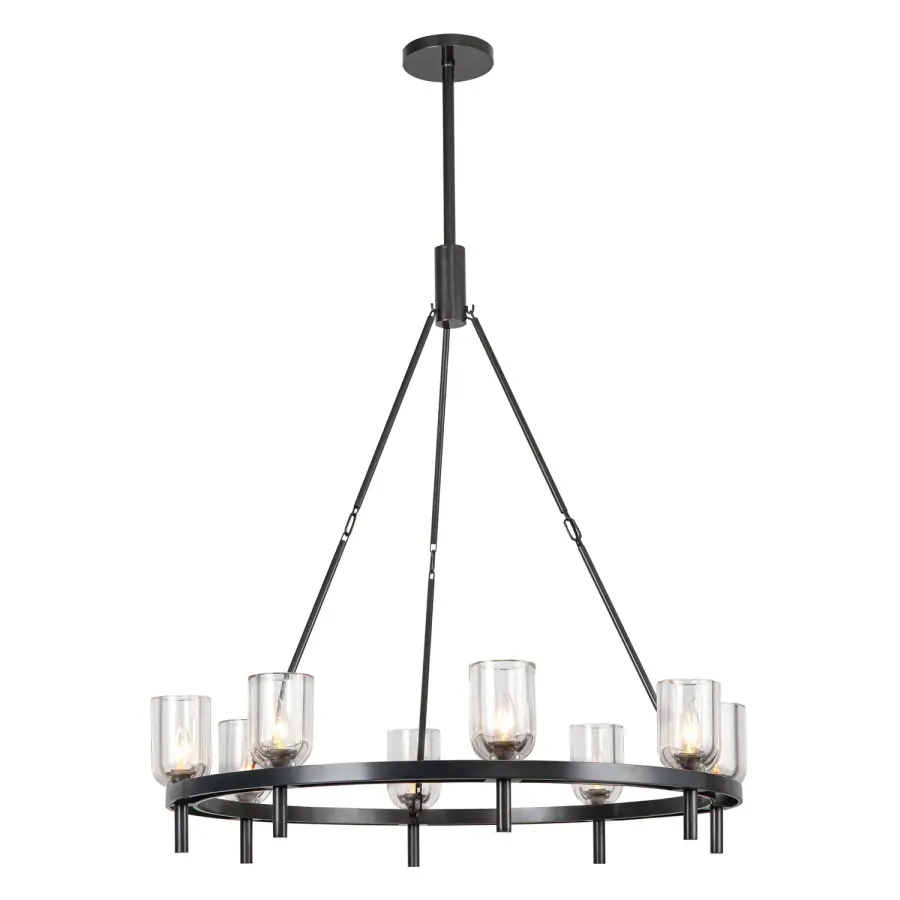Lucian 36-Inch Chandelier in Polished Nickel with Alabaster - Image 11