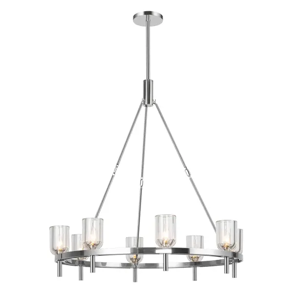 Lucian 36-Inch Chandelier in Polished Nickel with Alabaster - Image 13