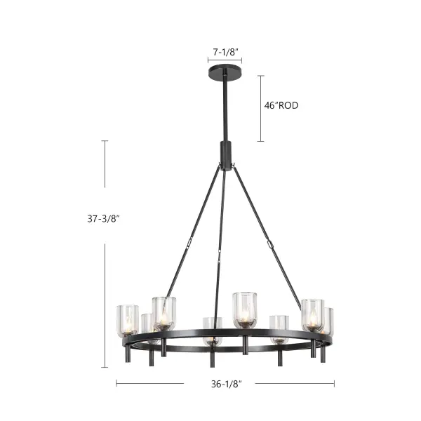 Lucian 36-Inch Chandelier in Polished Nickel with Alabaster - Image 14