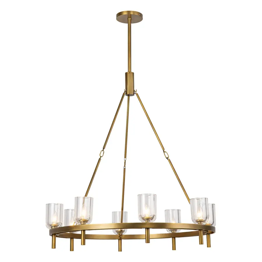 Lucian 36-Inch Chandelier in Polished Nickel with Alabaster - Image 9